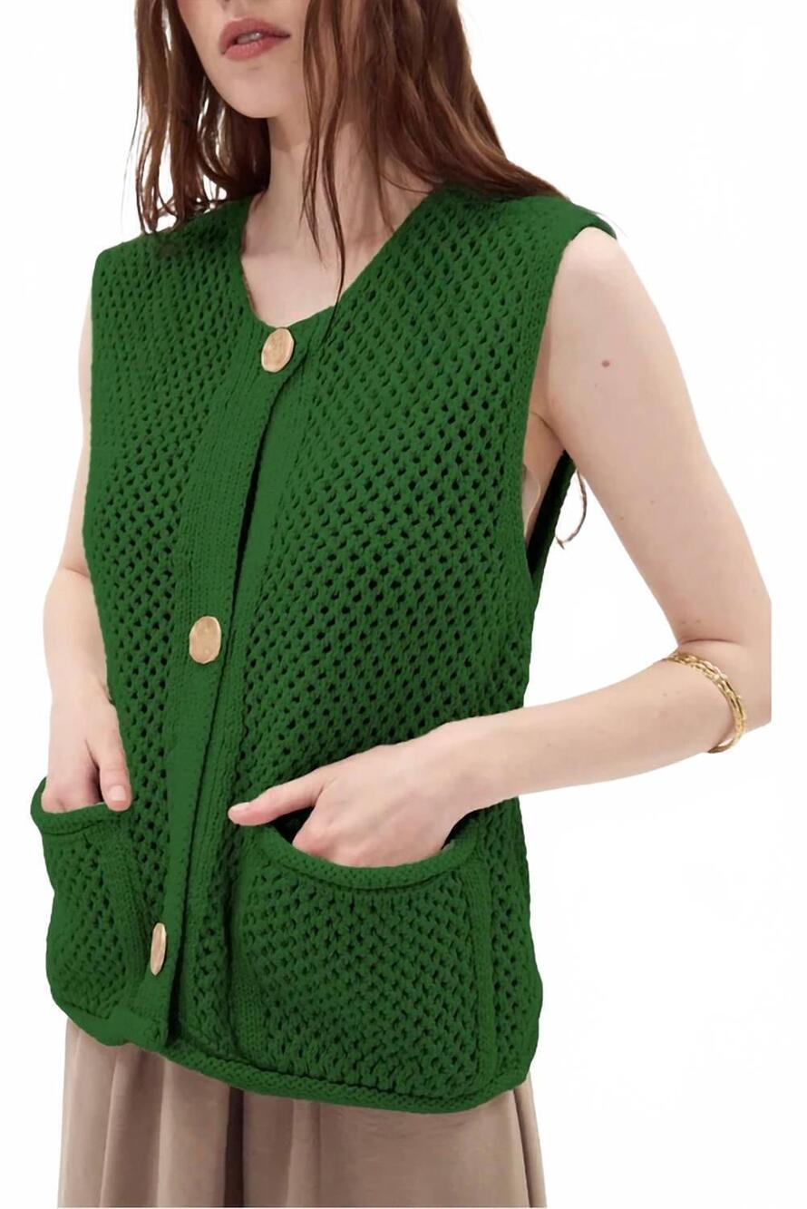 NEW DELUC anafi knit vest in green